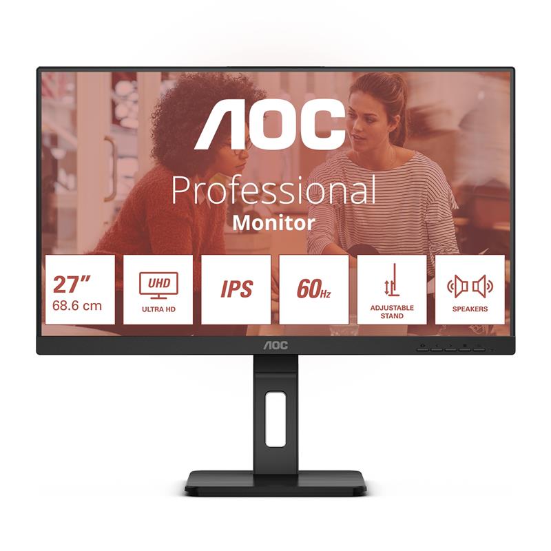 AOC E3 U27E3UF computer monitor 68,6 cm (27"") 3840 x 2160 Pixels 4K Ultra HD LED Zwart