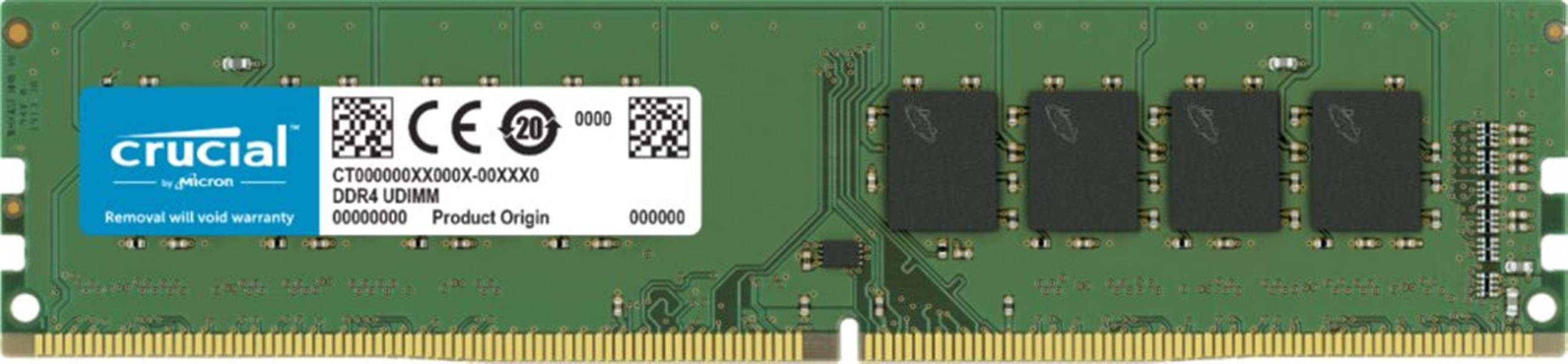 Crucial U-DIMM 16 GB 1x 16 GB DDR4 3200 MHz CL22-22-22 1 2V