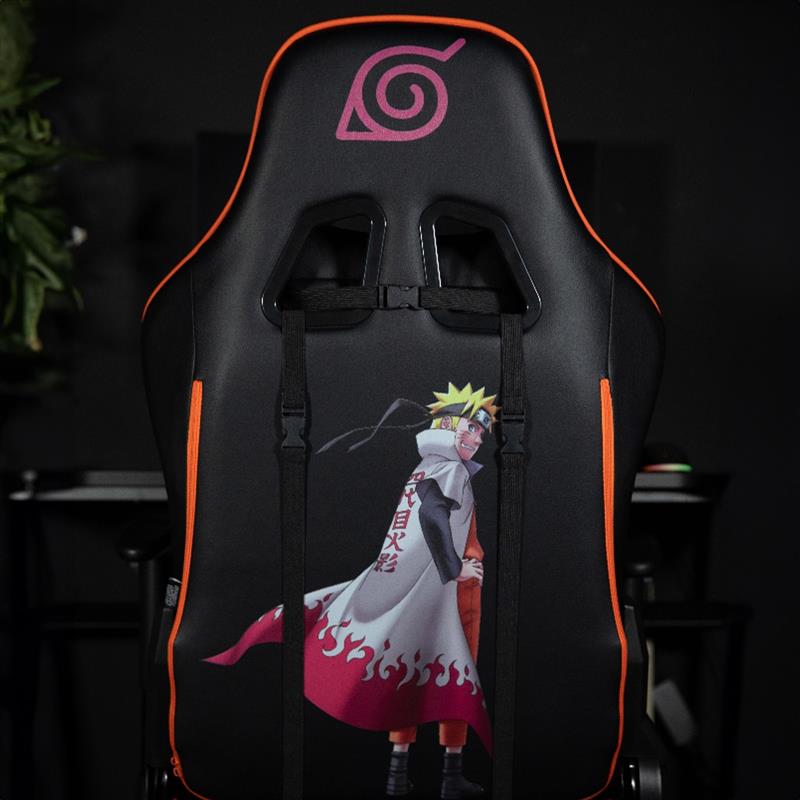 Konix Naruto Premium Gaming Chair PC-gamestoel Gecapitonneerde zitting Zwart, Oranje