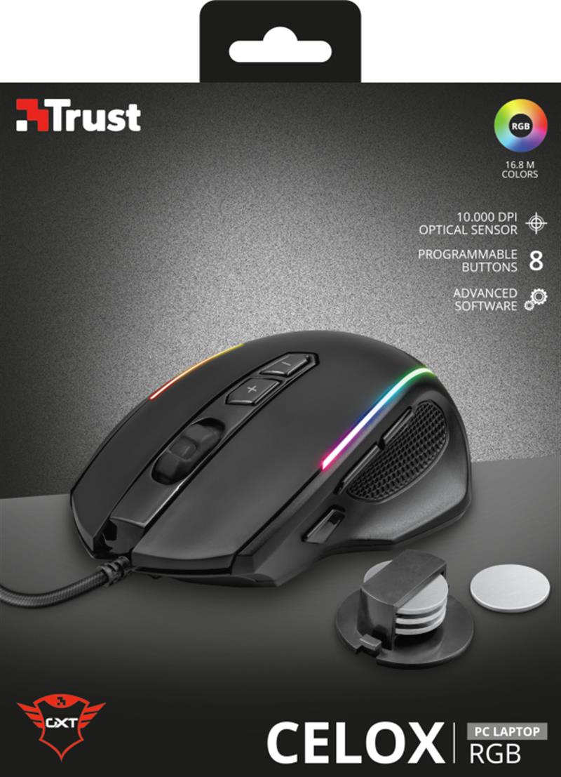 Trust GXT 165 Celox - RGB Gaming Muis