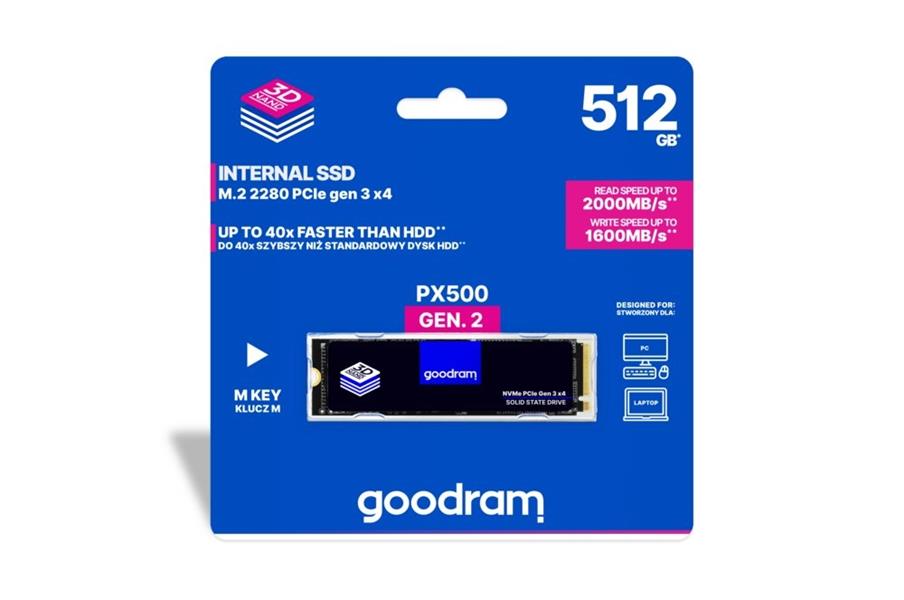 Goodram PX500 M2 PCIe NVMe 512GB M.2 PCI Express 3.0 3D NAND