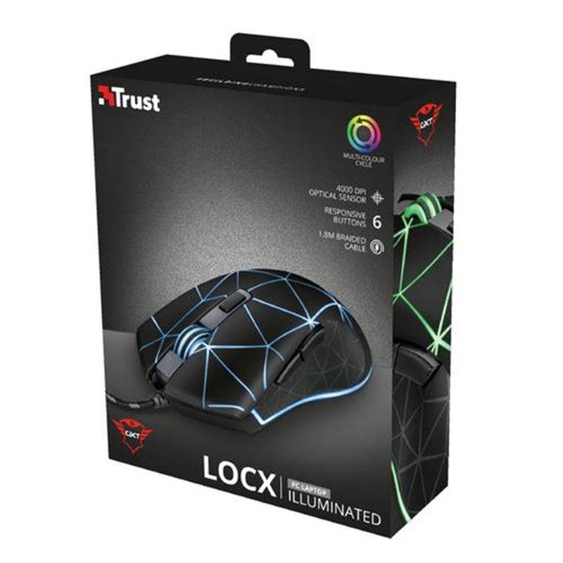 Trust GXT 133 Locx Gaming Muis - Multi Color LED