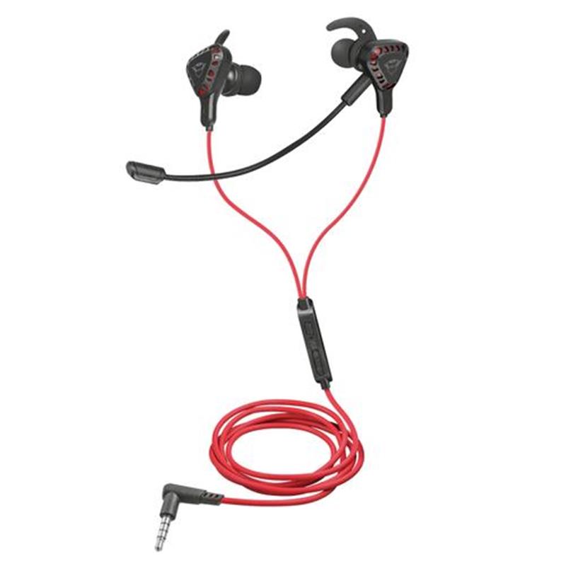 Trust TRU GXT 408 Headset In-ear Zwart, Rood 3,5mm-connector
