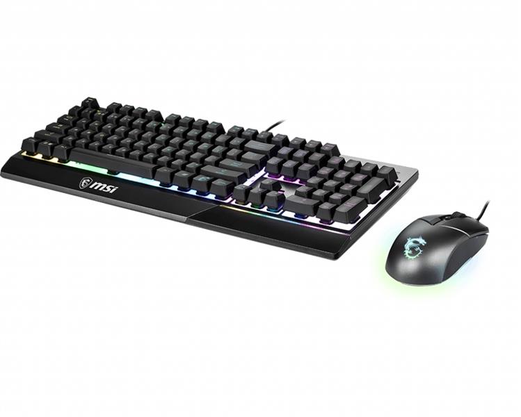 MSI Vigor GK30 COMBO (US) toetsenbord Inclusief muis Gamen USB QWERTY Amerikaans Engels Zwart