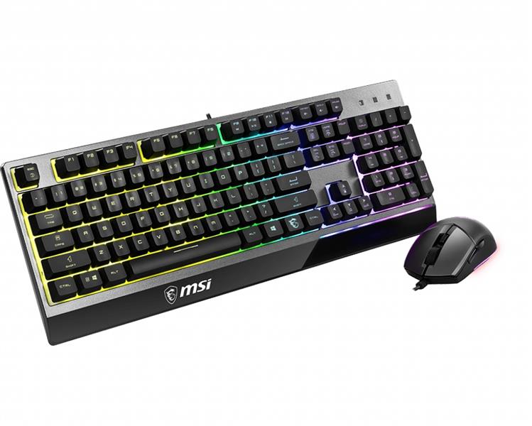 MSI Vigor GK30 COMBO (US) toetsenbord Inclusief muis Gamen USB QWERTY Amerikaans Engels Zwart