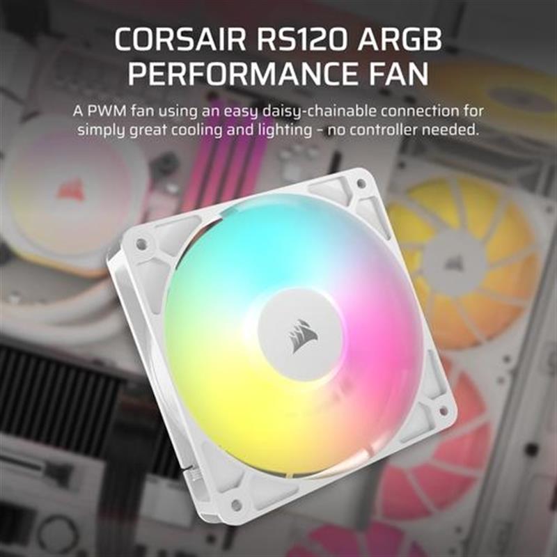 Corsair RS120 ARGB Computer behuizing Ventilator 12 cm Wit 1 stuk s 