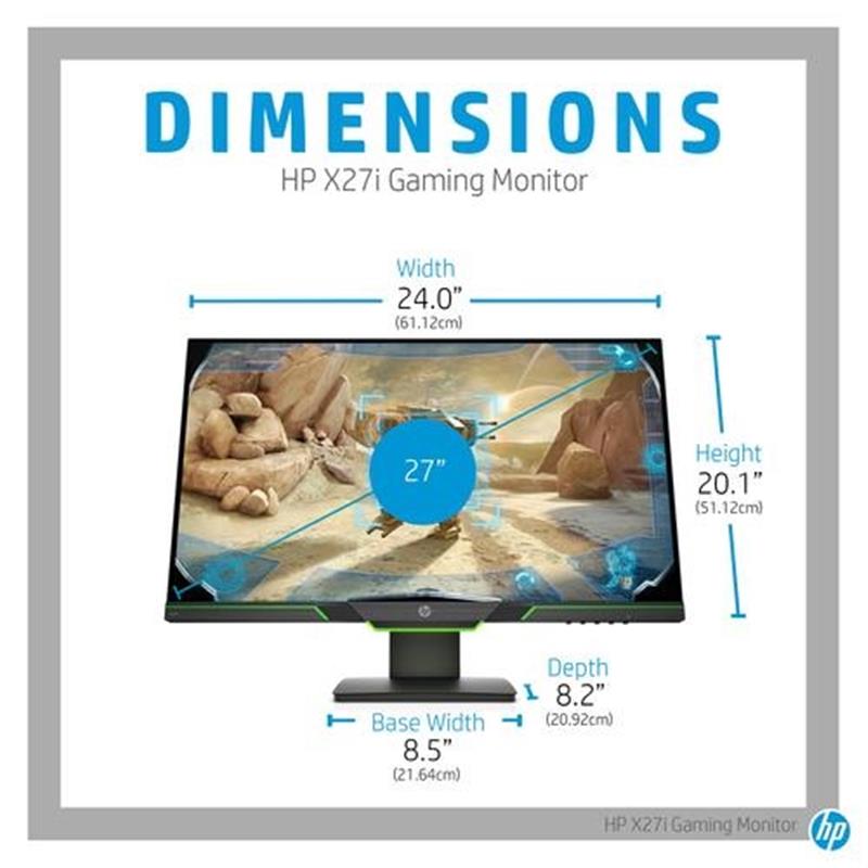 HP X27i 68,6 cm (27"") 2560 x 1440 Pixels Quad HD IPS Zwart