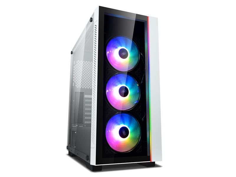 DeepCool MATREXX 55 V3 ADD-RGB 3F Mid-Tower ATX White PC Case 3x Pre-Installed 120mm ARGB Fans Tempered Glass Front with Pre-Installed ARGB Strip and 