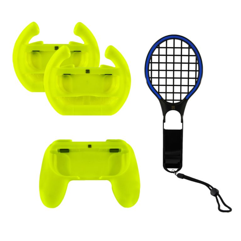 Nintendo Switch super game kit set met controller grip - tennis racket - 2 racesturen