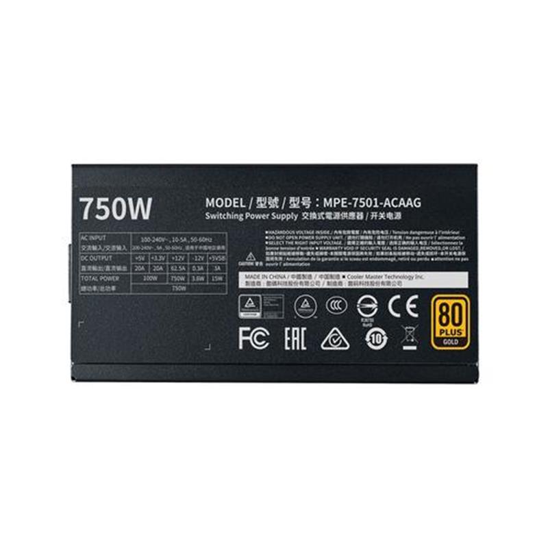 Cooler Master MWE Gold 750 - V2 power supply unit 750 W 24-pin ATX ATX Zwart