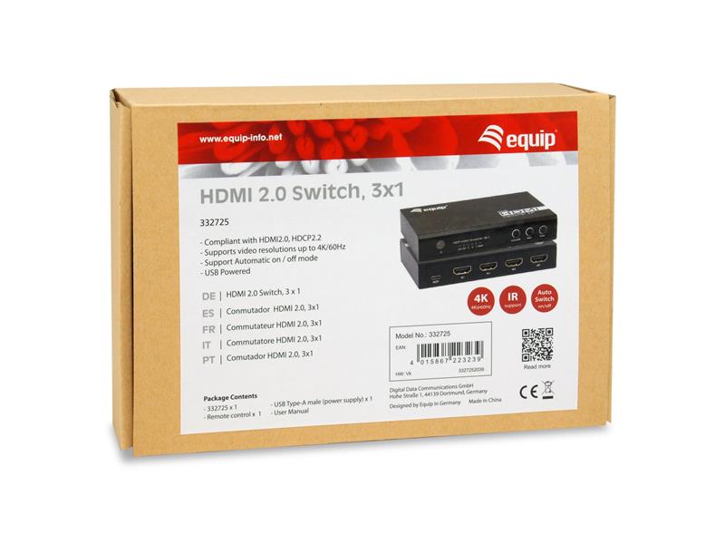 Equip 332725 video switch HDMI