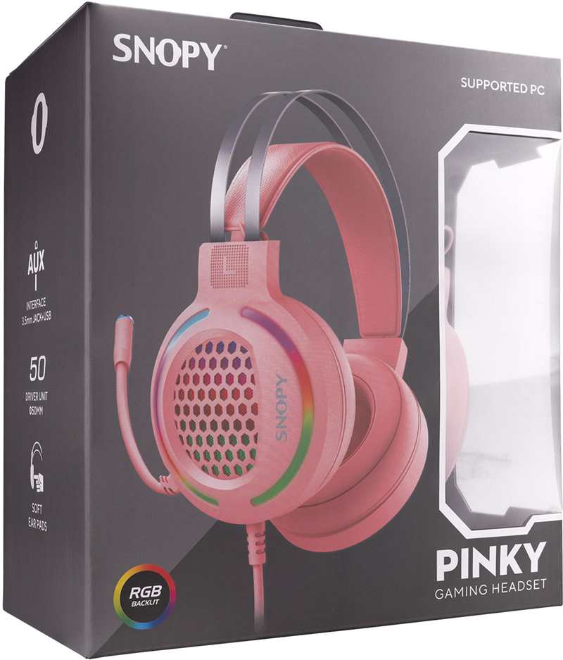 PC gaming headset Pinky met verlichting SN-GX82 - Roze