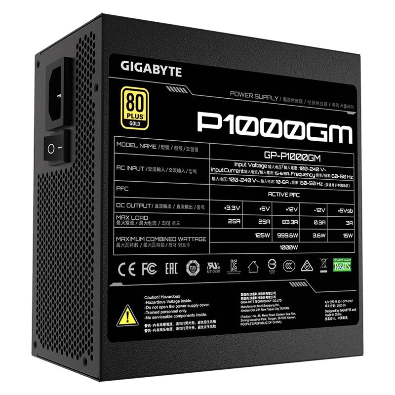Gigabyte P1000GM power supply unit 1000 W 20+4 pin ATX Zwart