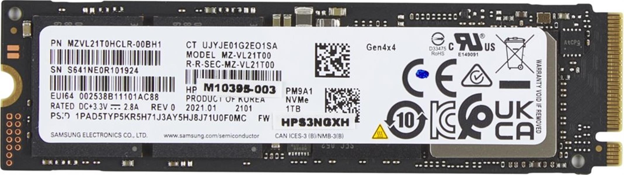 HP 1TB PCIe-4x4 NVMe M.2 SSD PCI Express 4.0