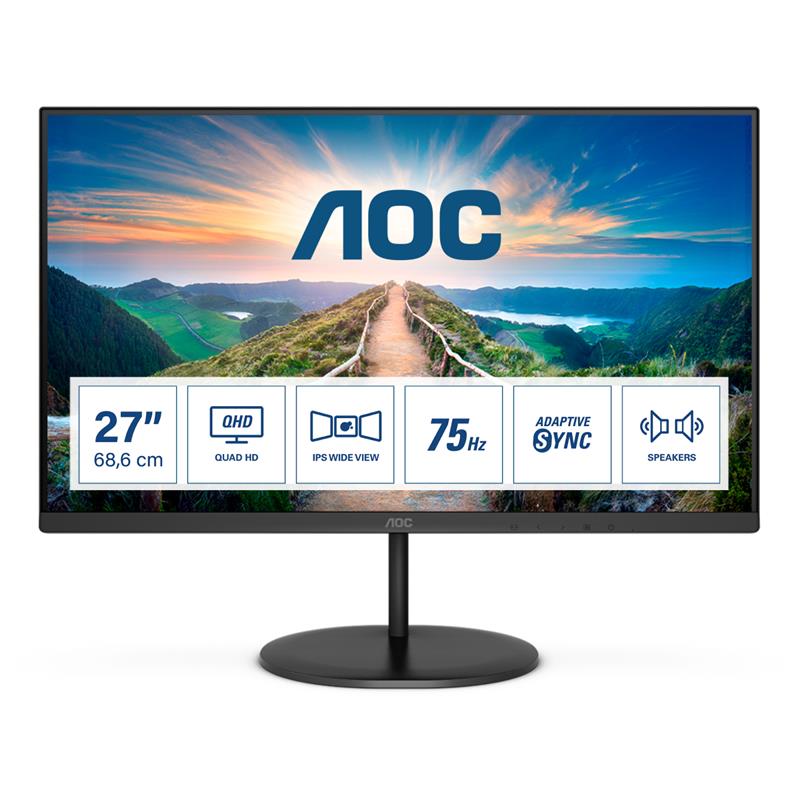 AOC V4 Q27V4EA LED display 68,6 cm (27"") 2560 x 1440 Pixels 2K Ultra HD Zwart