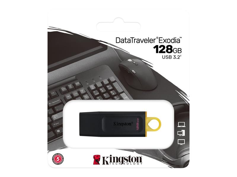 KINGSTON 128GB USB3 2 Gen1 DT Bk Yellow