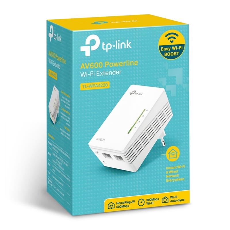 TP-LINK TL-WPA4220 PowerLine-netwerkadapter 500 Mbit/s Ethernet LAN Wi-Fi Wit 1 stuk(s)