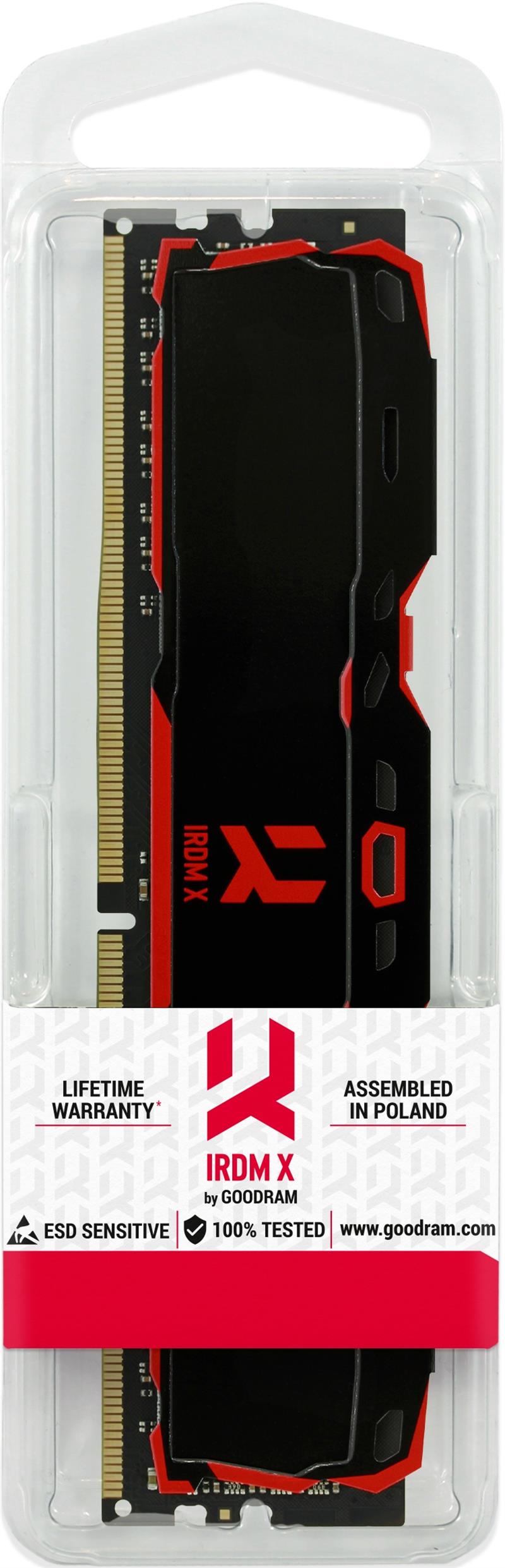 GOODRAM IRDM-X DDR4 DIMM 16GB 3200MHz CL16 16-20-20 1 20 - 1 35 V Black heatspreader with red logo