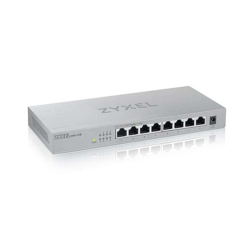 Zyxel MG-108 Unmanaged 2.5G Ethernet (100/1000/2500) Staal