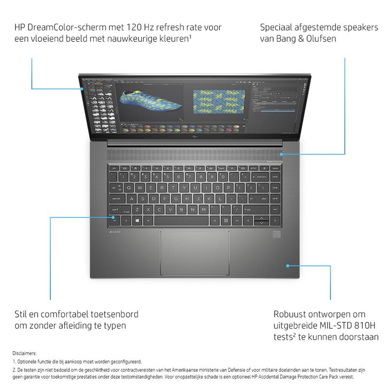 HP ZBook Studio 15.6 G8 Mobiel werkstation 39,6 cm (15.6"") Full HD Intel® Core™ i9 32 GB DDR4-SDRAM 1000 GB SSD NVIDIA GeForce RTX 3080 Wi-Fi 6 (802.