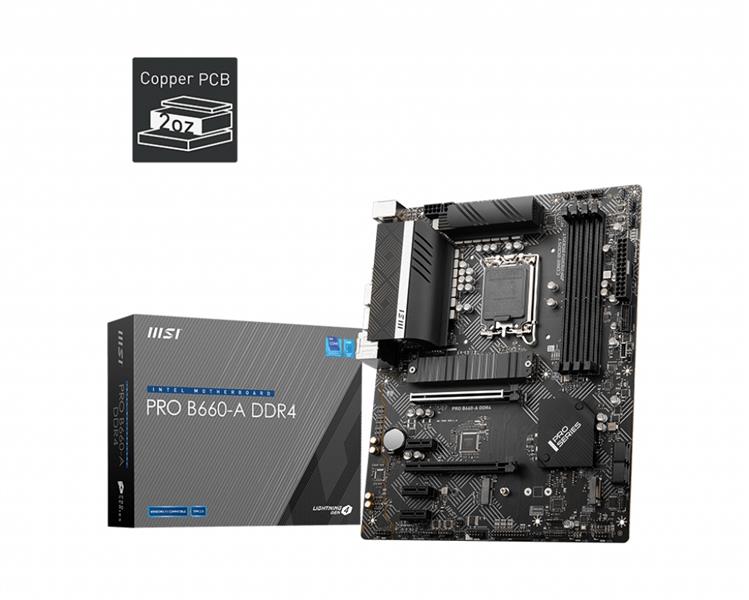 MSI PRO B660-A DDR4 Intel B660 Mainboard - Sockel 1700