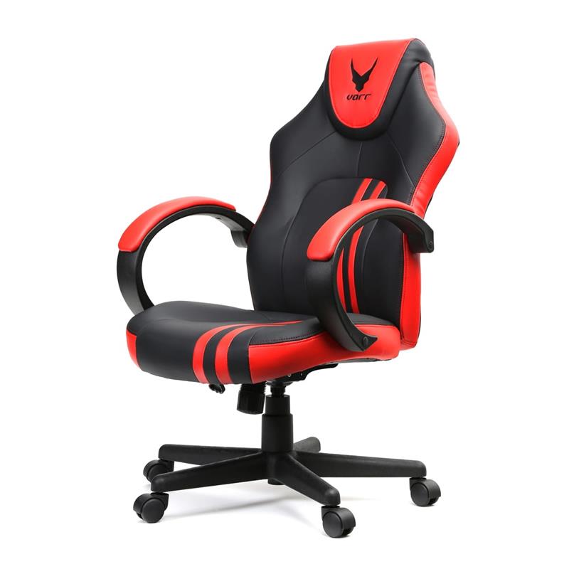 VARR gaming chair SLIDE zwart met rood - PU PVC 5x 5cm nylon wielen tilt lock 15 graden 13 5 kg