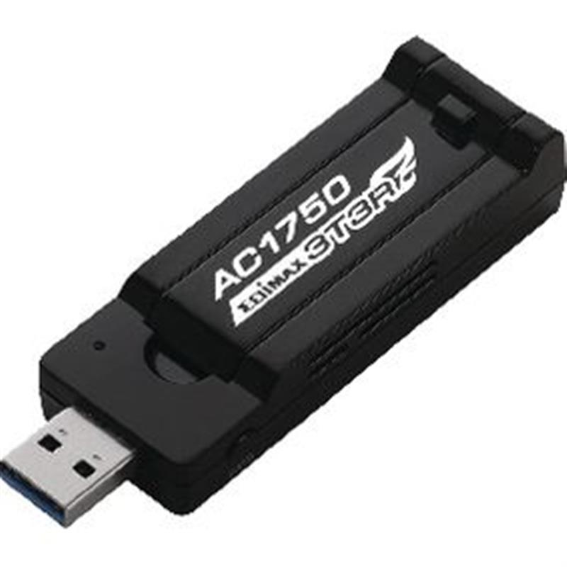 AC1750 Dual-Band Wi-Fi USB 3.0-adapter met 180 graden verstelbare antenne Zwart