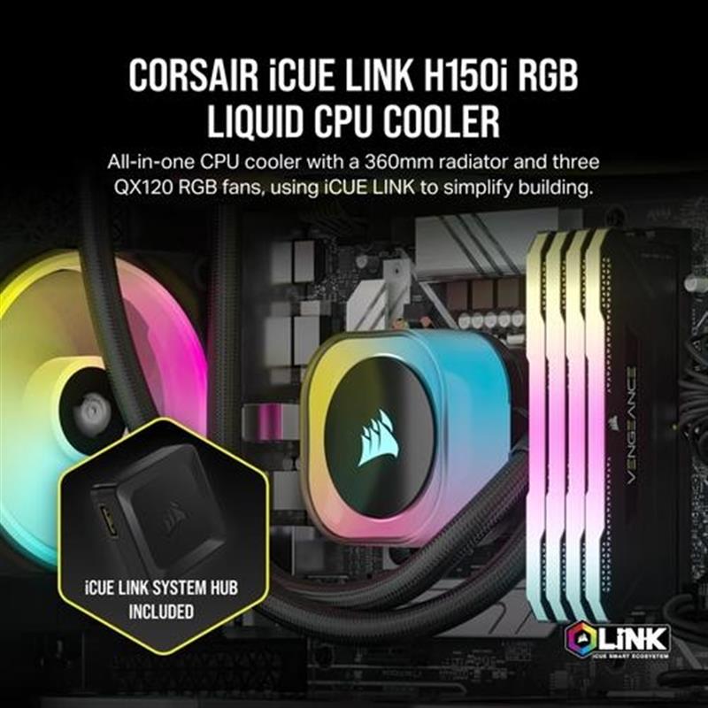 iCUE LINK H150i RGB AIO 360mm Liq Cooler