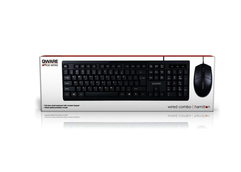 QWARE Wired Dekstop Combo Hamilton Zwart