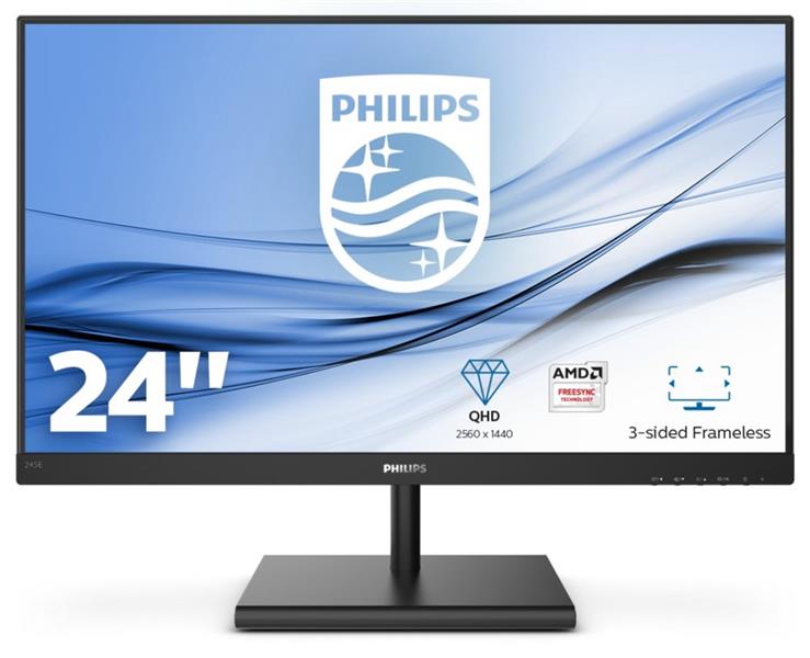 Philips E Line 245E1S/00 LED display 60,5 cm (23.8) 2560 x 1440 Pixels 2K Ultra HD LCD Zwart