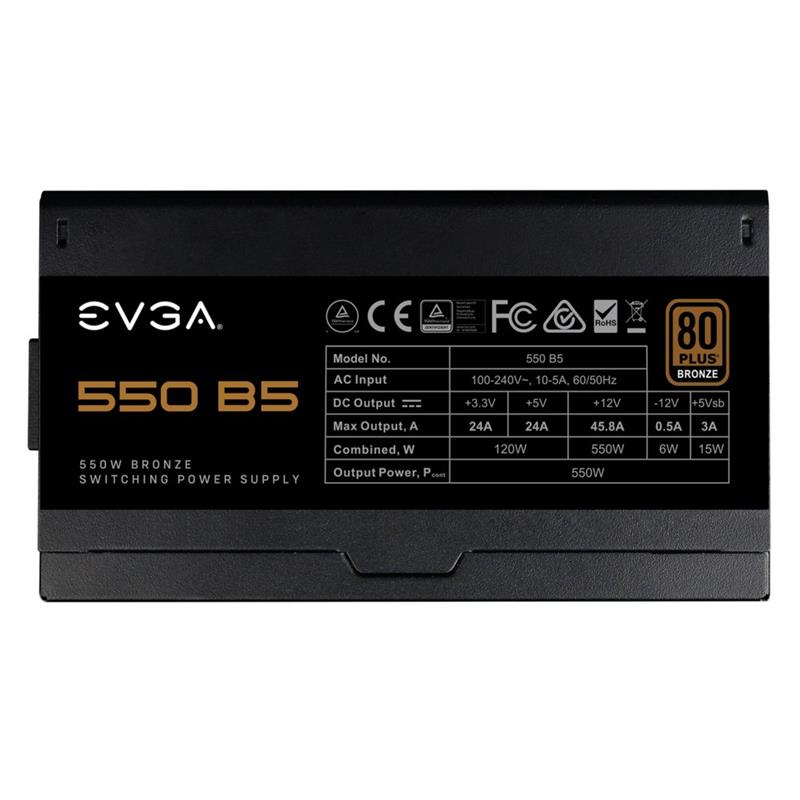 EVGA 550 B5 power supply unit 550 W 24-pin ATX ATX Zwart