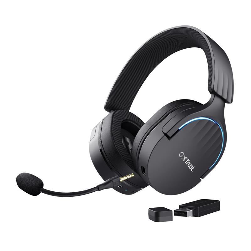 Trust GXT 491 Fayzo Headset Bedraad en draadloos Hoofdband Gamen USB Type-C Bluetooth Zwart