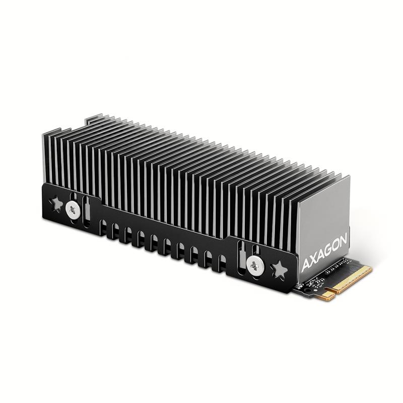 Axagon CLR-M2XT M.2 SSD Passivkühler Aluminium - 2280 M.2 NVMe SSD, SSD (solid-state drive) Koelplaat/radiatoren Zwart, Grijs 1 stuk(s)