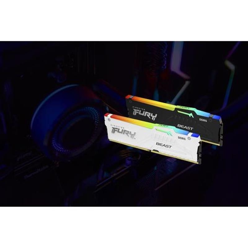 Kingston Technology FURY Beast 32GB 6000MT/s DDR5 CL36 DIMM (Kit van 2) White RGB EXPO