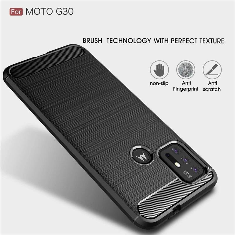 Motorola Moto G10 G20 G30 Rugged Soft TPU Case - Black