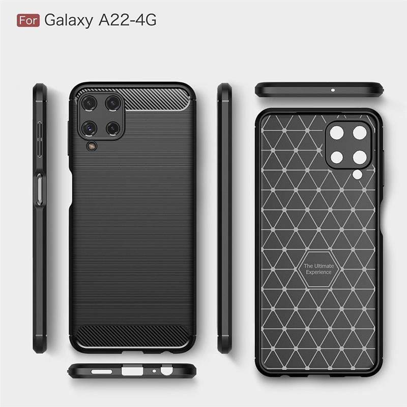 Samsung Galaxy A22 4G Rugged Soft TPU Case - Black